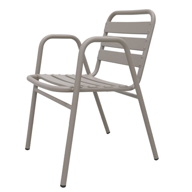 Modern Patio Dining Side Chair Aluminum Outdoor Bistro Chairs with Arm