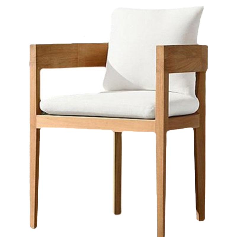 Modern Teak Dining Side Chair Solid Wood Side Chair with Arm