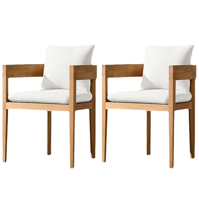 Modern Teak Dining Side Chair Solid Wood Side Chair with Arm