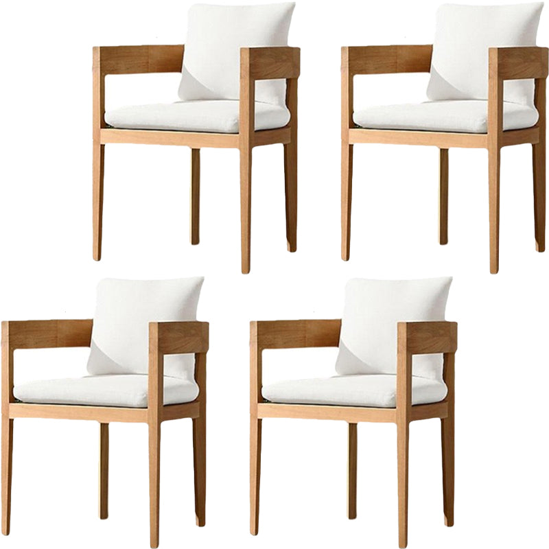 Modern Teak Dining Side Chair Solid Wood Side Chair with Arm