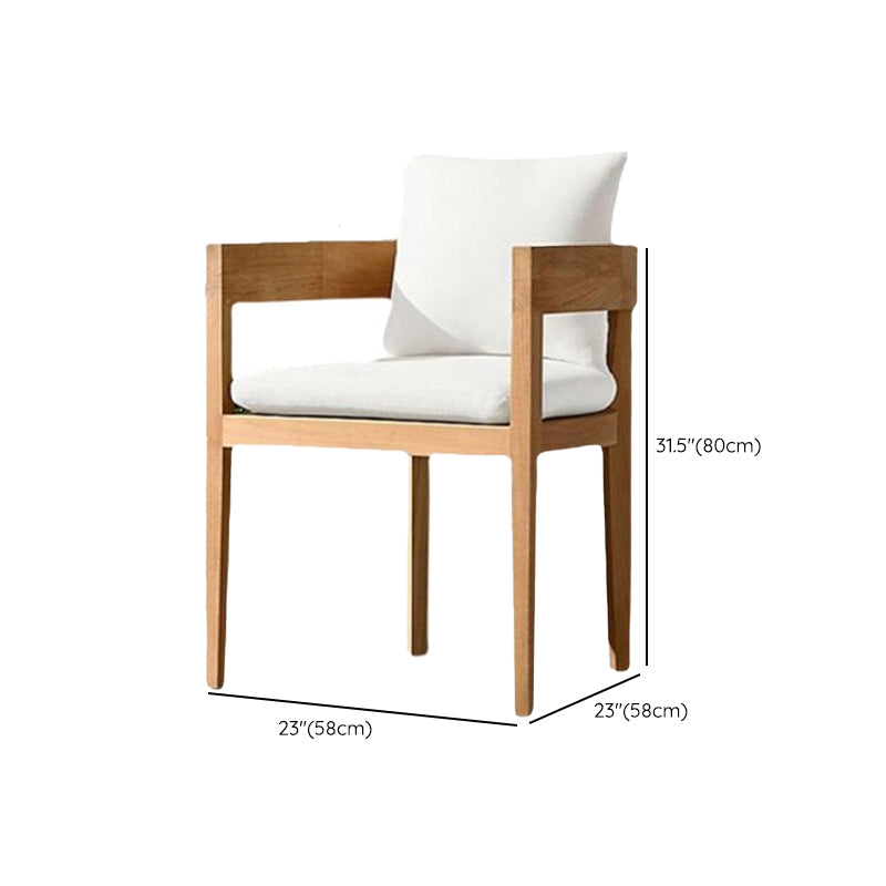 Modern Teak Dining Side Chair Solid Wood Side Chair with Arm