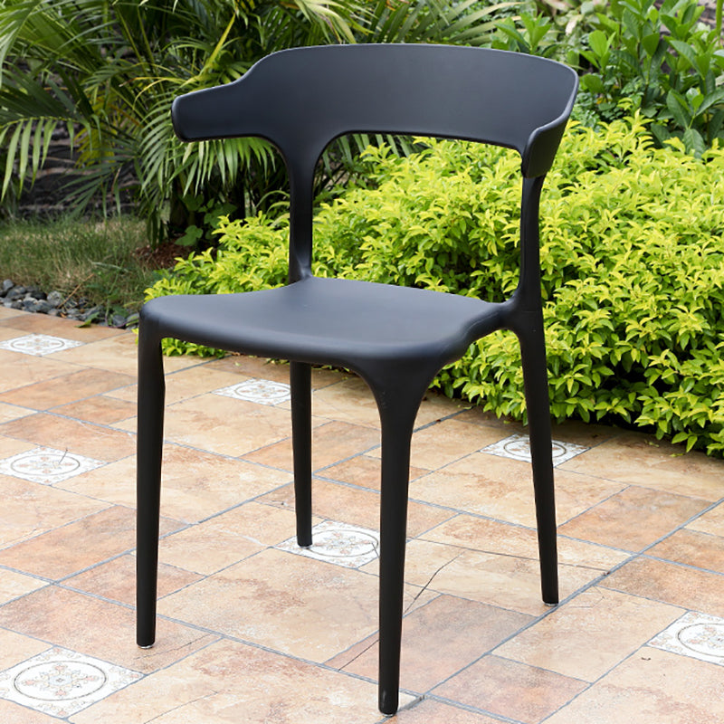 Contemporary Plastic Outdoors Dining Chairs Water Repellent Outdoors Dining Chairs