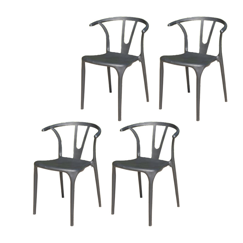 Contemporary Plastic Outdoors Dining Chairs Water Repellent Outdoors Dining Chairs