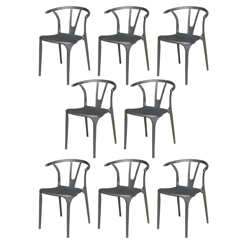 Contemporary Plastic Outdoors Dining Chairs Water Repellent Outdoors Dining Chairs