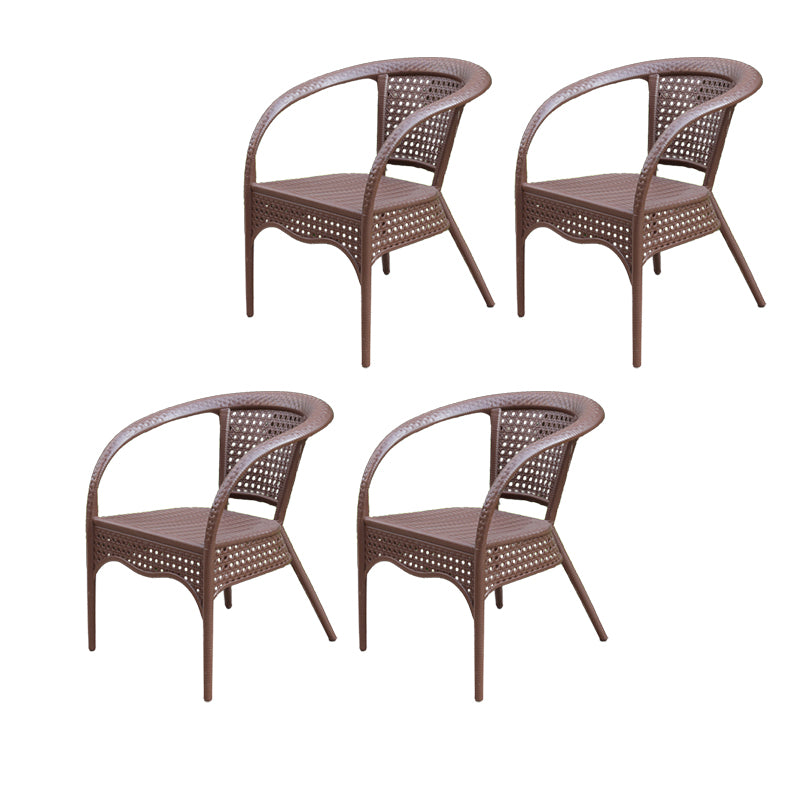 Contemporary Plastic Outdoors Dining Chairs Water Repellent Outdoors Dining Chairs