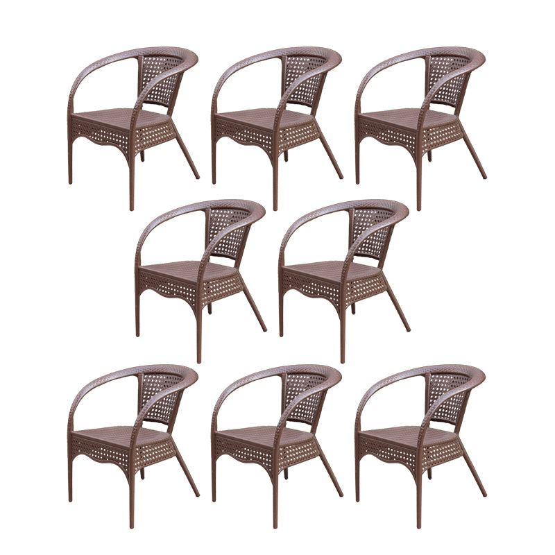 Contemporary Plastic Outdoors Dining Chairs Water Repellent Outdoors Dining Chairs