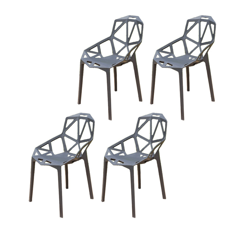 Contemporary Plastic Outdoors Dining Chairs Water Repellent Outdoors Dining Chairs