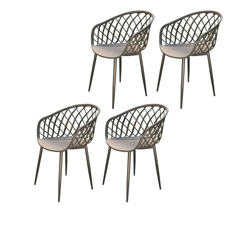 Contemporary Plastic Outdoors Dining Chairs Water Repellent Outdoors Dining Chairs