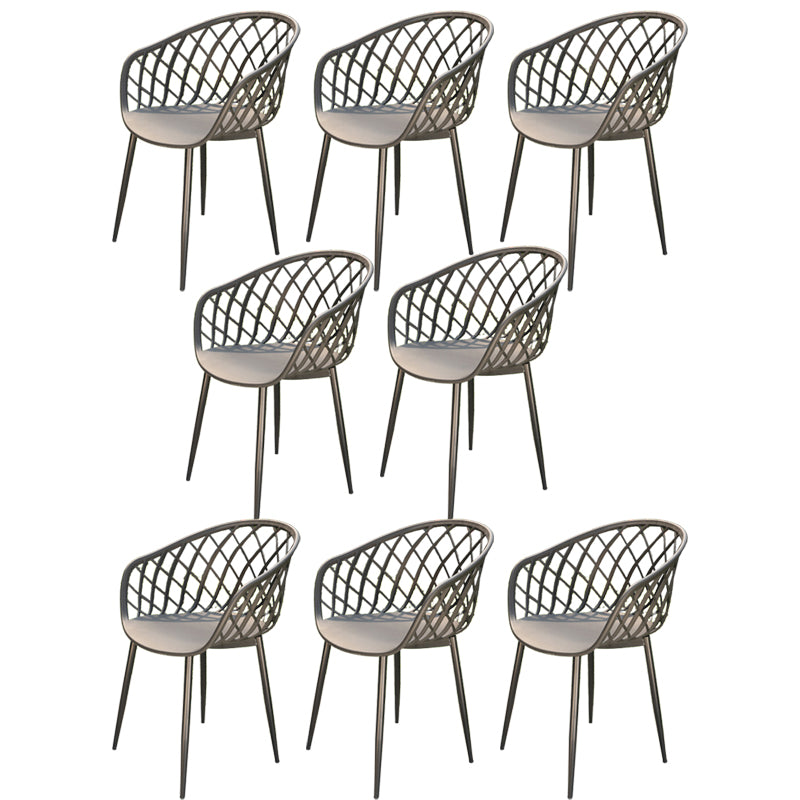 Contemporary Plastic Outdoors Dining Chairs Water Repellent Outdoors Dining Chairs