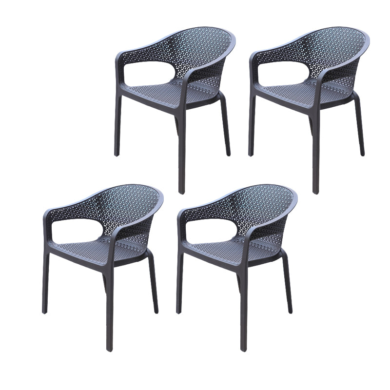 Contemporary Plastic Outdoors Dining Chairs Water Repellent Outdoors Dining Chairs