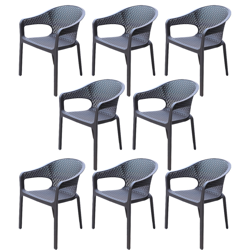 Contemporary Plastic Outdoors Dining Chairs Water Repellent Outdoors Dining Chairs