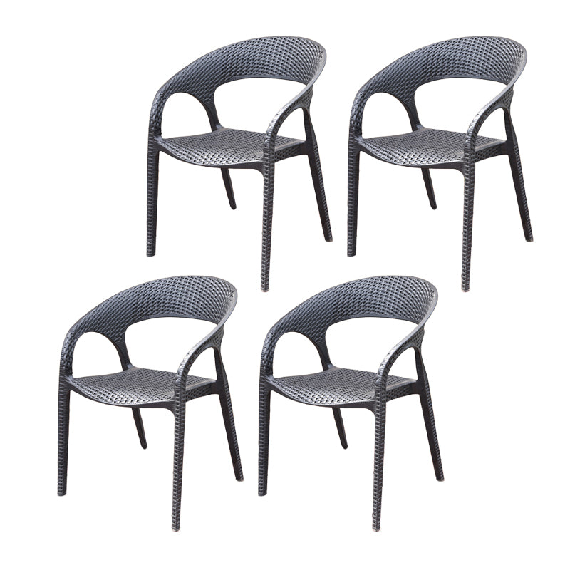 Contemporary Plastic Outdoors Dining Chairs Water Repellent Outdoors Dining Chairs