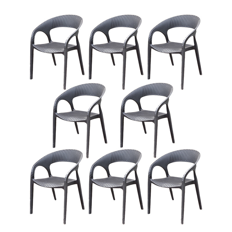 Contemporary Plastic Outdoors Dining Chairs Water Repellent Outdoors Dining Chairs