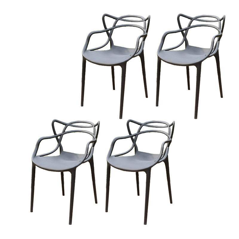 Contemporary Plastic Outdoors Dining Chairs Water Repellent Outdoors Dining Chairs