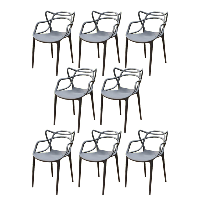 Contemporary Plastic Outdoors Dining Chairs Water Repellent Outdoors Dining Chairs