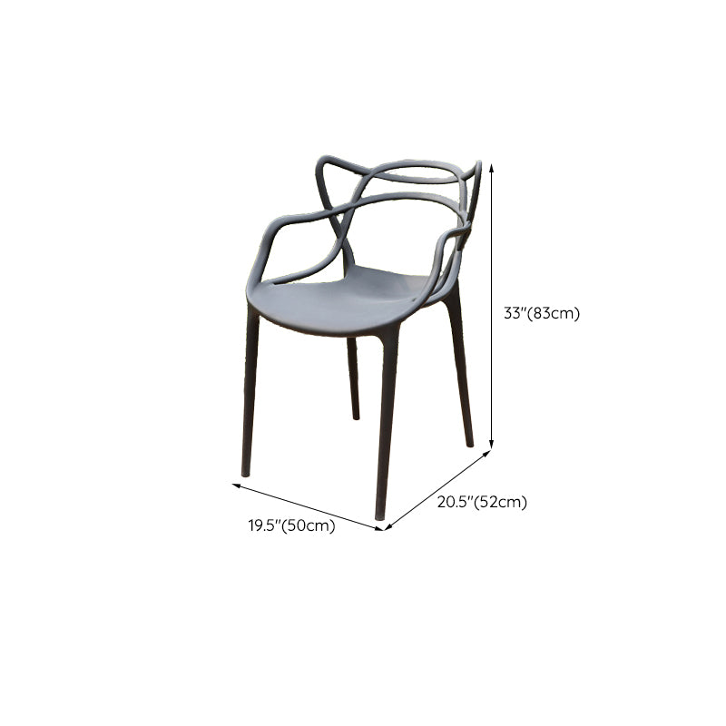 Contemporary Plastic Outdoors Dining Chairs Water Repellent Outdoors Dining Chairs