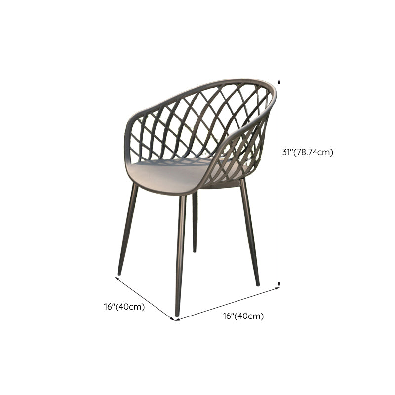 Contemporary Plastic Outdoors Dining Chairs Water Repellent Outdoors Dining Chairs