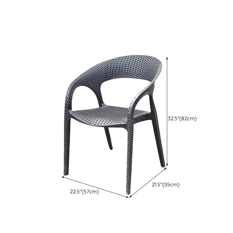 Contemporary Plastic Outdoors Dining Chairs Water Repellent Outdoors Dining Chairs