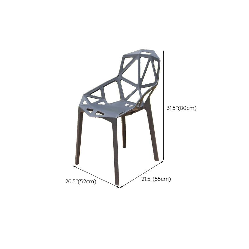 Contemporary Plastic Outdoors Dining Chairs Water Repellent Outdoors Dining Chairs