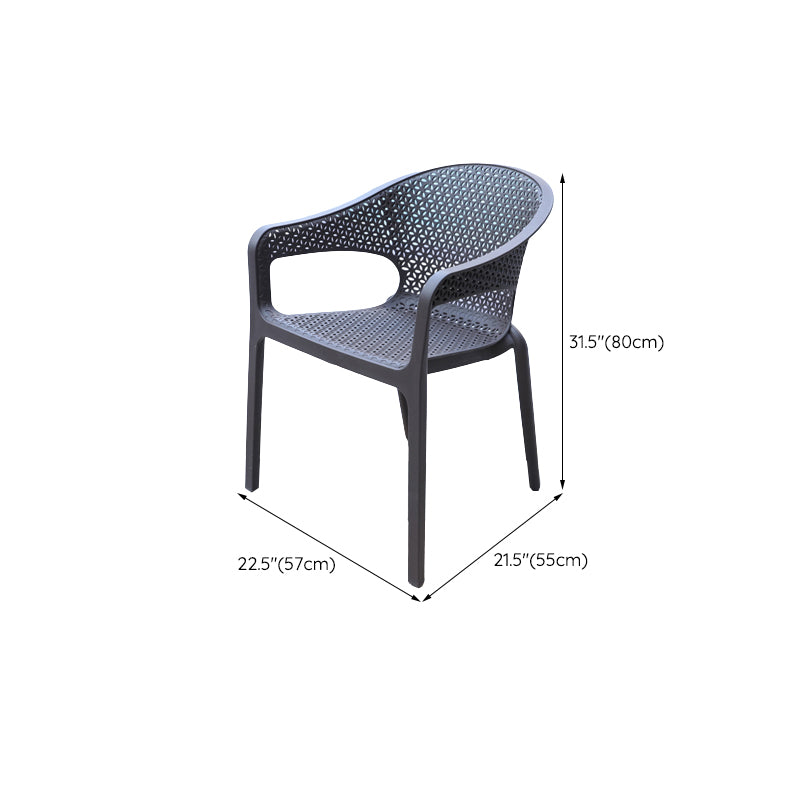 Contemporary Plastic Outdoors Dining Chairs Water Repellent Outdoors Dining Chairs