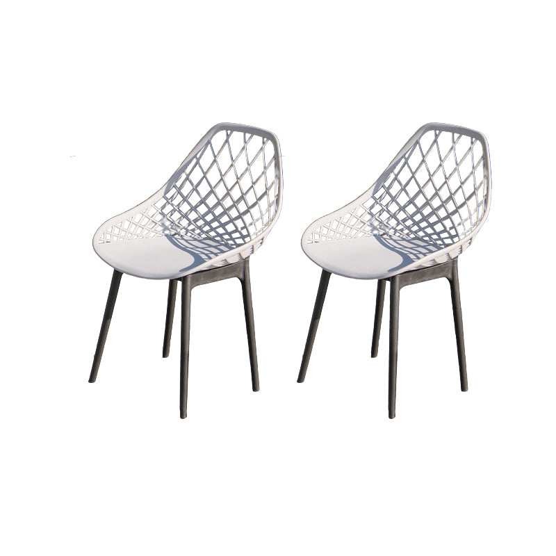 Contemporary Plastic Outdoors Dining Chairs Stacking Patio Dining Chair