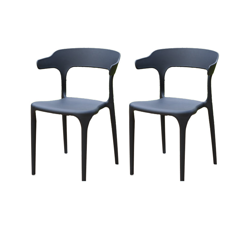 Contemporary Plastic Outdoors Dining Chairs Stacking Patio Dining Chair