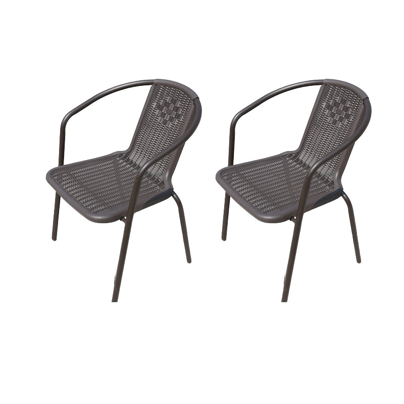 Contemporary Plastic Outdoors Dining Chairs Stacking Patio Dining Chair