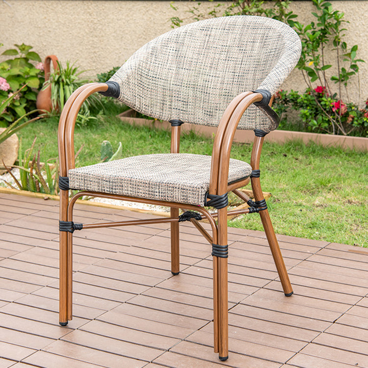 Tropical Rattan Patio Dining Open Back Outdoors Dining Chairs