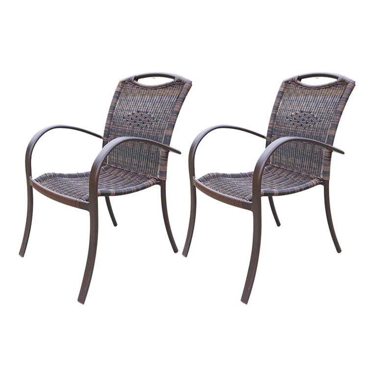 Tropical Rattan Patio Dining Open Back Outdoors Dining Chairs