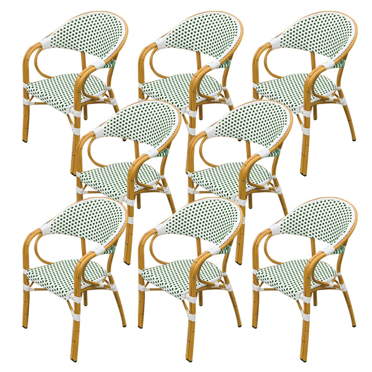 Tropical Rattan Patio Dining Open Back Outdoors Dining Chairs