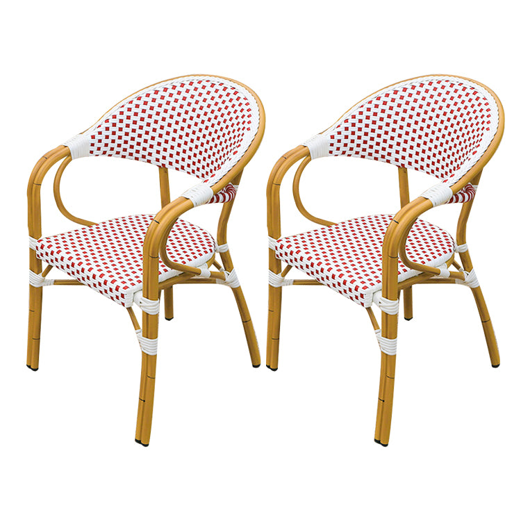 Tropical Rattan Patio Dining Open Back Outdoors Dining Chairs