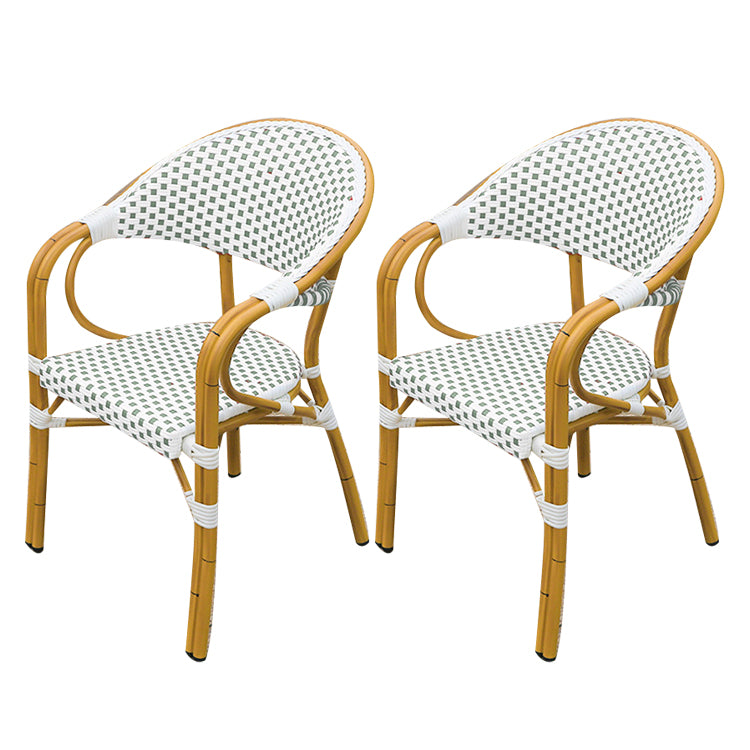 Tropical Rattan Patio Dining Open Back Outdoors Dining Chairs