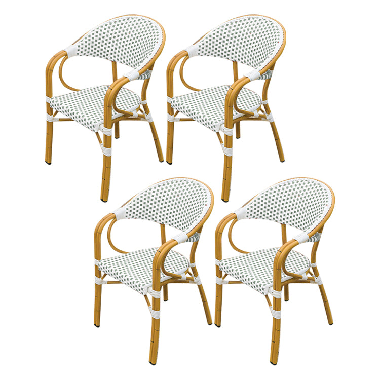 Tropical Rattan Patio Dining Open Back Outdoors Dining Chairs