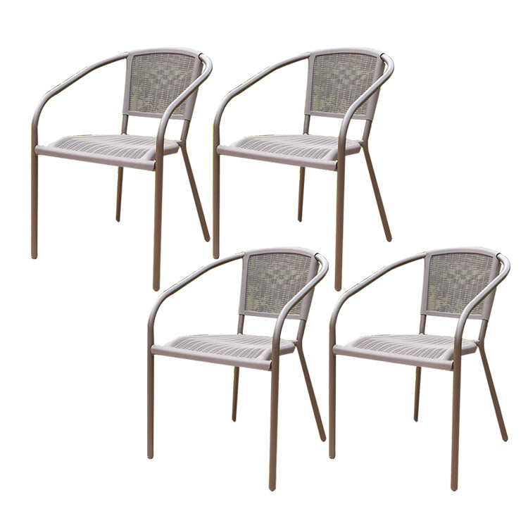 Tropical Rattan Patio Dining Open Back Outdoors Dining Chairs