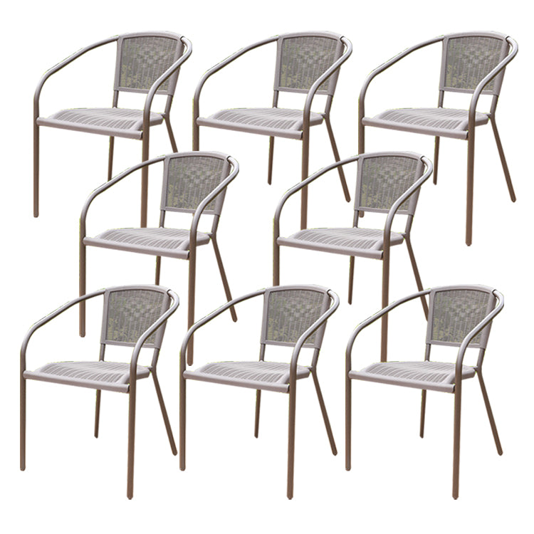 Tropical Rattan Patio Dining Open Back Outdoors Dining Chairs