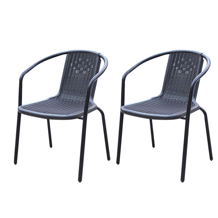 Tropical Rattan Patio Dining Open Back Outdoors Dining Chairs