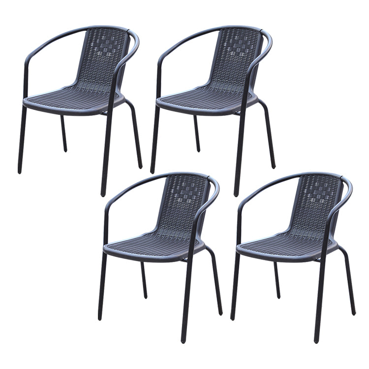 Tropical Rattan Patio Dining Open Back Outdoors Dining Chairs