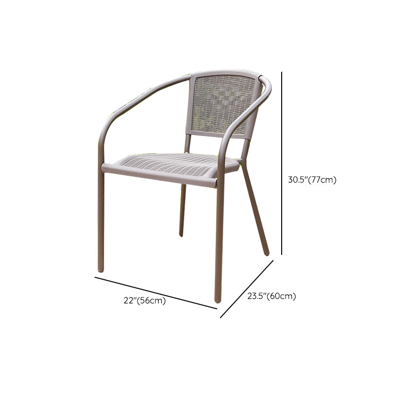 Tropical Rattan Patio Dining Open Back Outdoors Dining Chairs