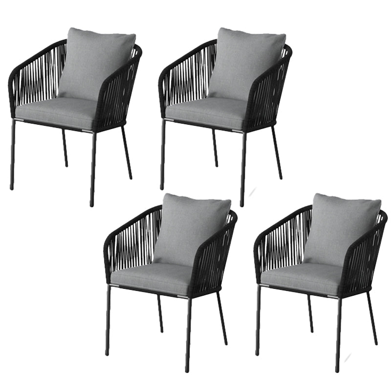 Water Resistant Patio Dining Chair Metal Outdoors Dining Armchairs