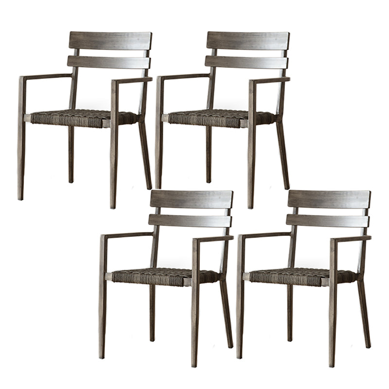 Water Resistant Patio Dining Chair Metal Outdoors Dining Armchairs