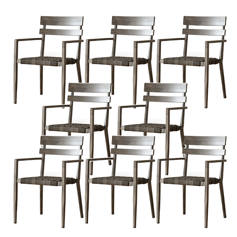 Water Resistant Patio Dining Chair Metal Outdoors Dining Armchairs