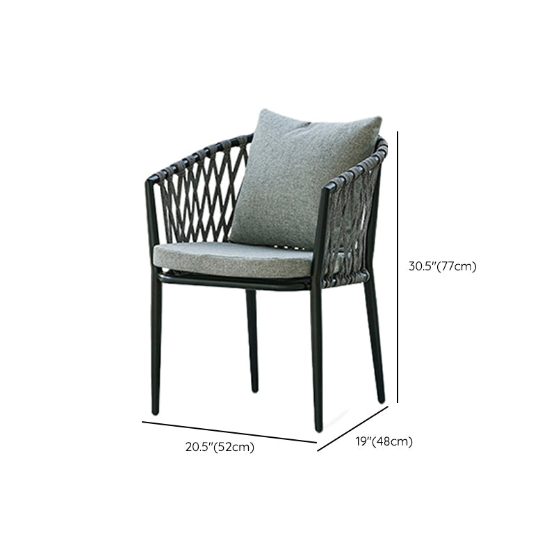 Water Resistant Patio Dining Chair Metal Outdoors Dining Armchairs