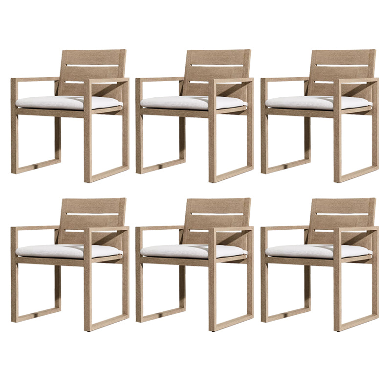 Modern Armed Chairs Solid Wood Natural RemovableUV Protective Finish Cushion