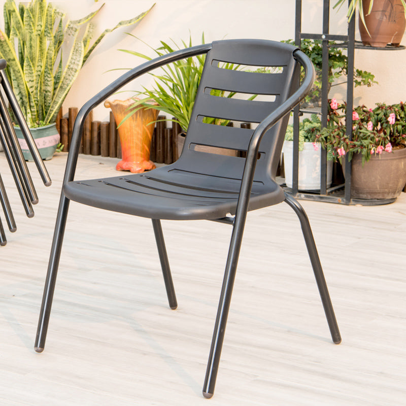 Contemporary Outdoor Chair Plastic Open Back Patio Dining Chair