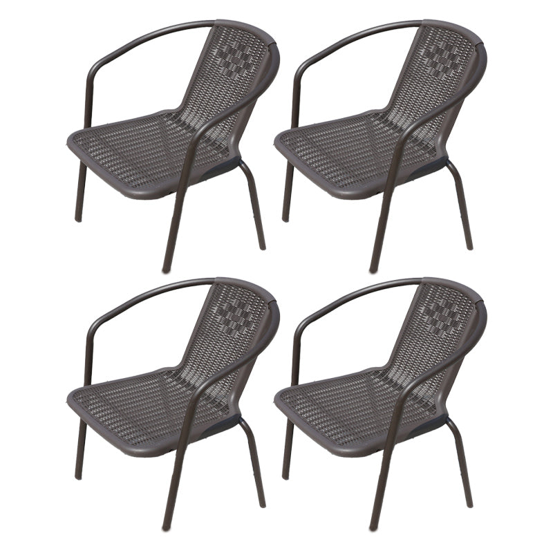 Contemporary Outdoor Chair Plastic Open Back Patio Dining Chair