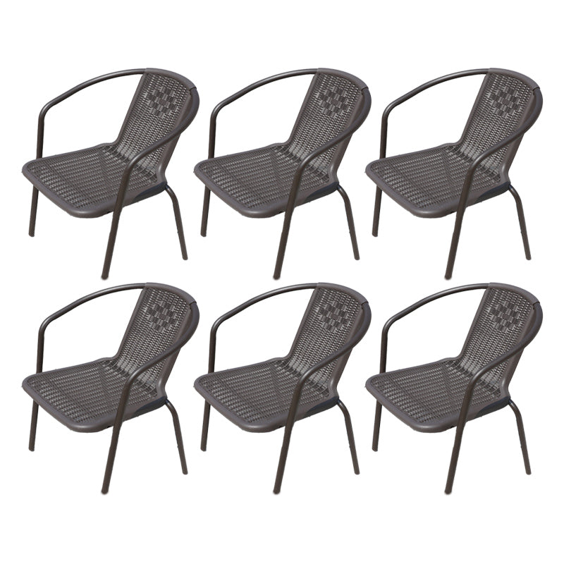 Contemporary Outdoor Chair Plastic Open Back Patio Dining Chair