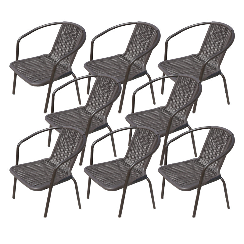 Contemporary Outdoor Chair Plastic Open Back Patio Dining Chair