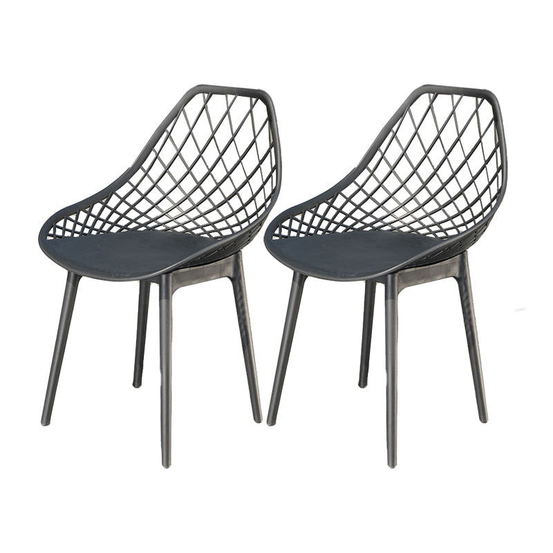 Contemporary Outdoor Chair Plastic Open Back Patio Dining Chair