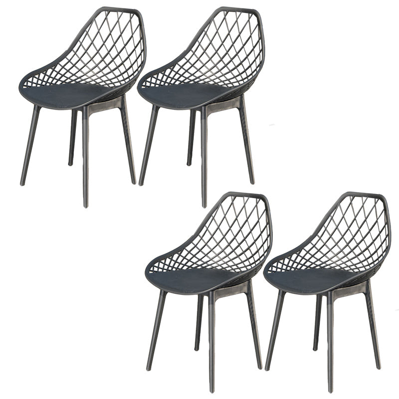 Contemporary Outdoor Chair Plastic Open Back Patio Dining Chair