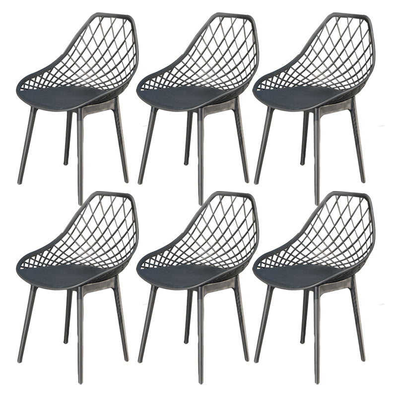 Contemporary Outdoor Chair Plastic Open Back Patio Dining Chair